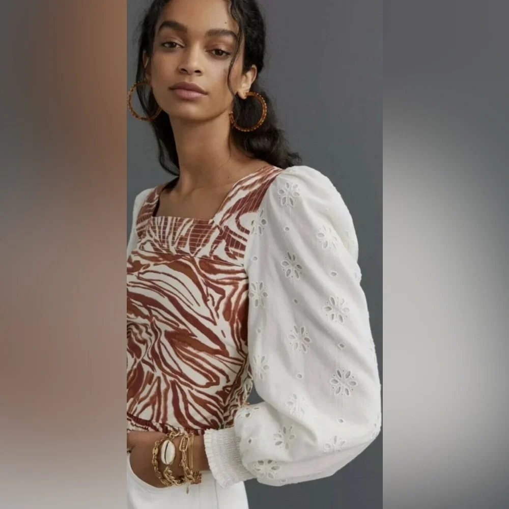 NWT Love The Label Anthropologie Square Neck Top, Size S